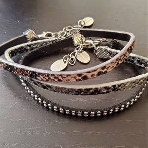 3 leather bracelets